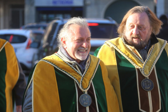 Da sinistra a destra: Plinio Bonollo, presidente del Consorzio Tutela Vini DOC Breganze, con Umberto Galvan - Prima del Torcolato 2017 - ph.Stella